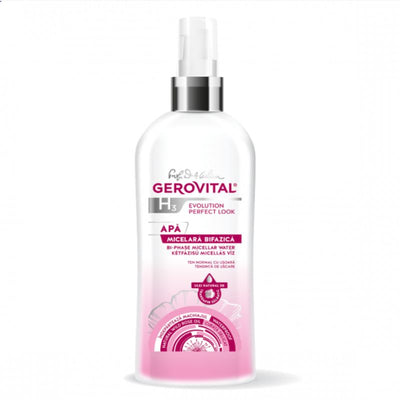 Gerovital H3 Evolution - Bi-Phase Micellar Water with Rose Oil – Gentle Cleansing & Waterproof Makeup Removal - 150ml